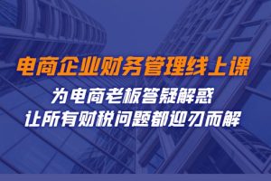 电商企业-财务管理线上课:为电商老板答疑解惑-让所有财税问题都迎刃而解