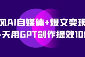 台风AI自媒体+爆文变现营，14天用GPT创作提效10倍（12节课）
