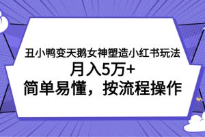 丑小鸭变天鹅女神塑造小红书玩法,月入5万+,简单易懂,按流程操作
