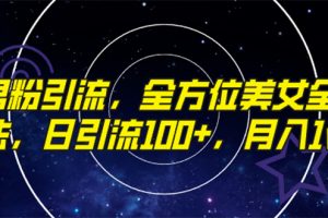 精准男粉引流,全方位美女全视角玩法,日引流100+,月入1w