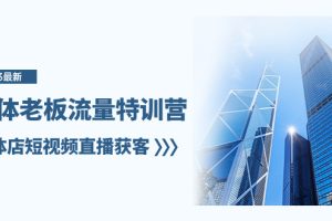 实体老板-流量特训营,实体店短视频直播获客(6节课)