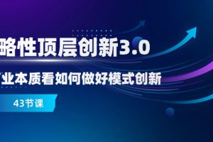 战略性 顶层创新-3.0，从商业本质看如何做好模式创新（43节课）