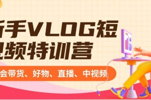 新手VLOG短视频特训营:学会带货、好物、直播、中视频、赚Q方法(16节课)