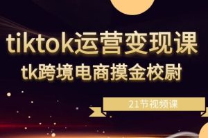 tiktok运营变现课,tk跨境电商摸金校尉(21节视频课)