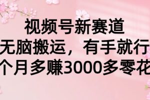 视频号新赛道，无脑搬运，有手就行，每个月多赚3000多零花钱