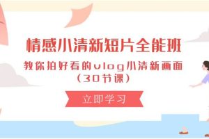 情感 小清新短片-全能班，教你拍好看的vlog小清新画面 (30节课)