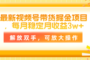 最新视频号带货掘金项目,每月稳定月收益3w+,解放双手,可放大操作