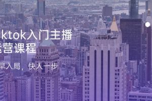 Tiktok入门主播运营课程,及早入局,快人一步(11节)