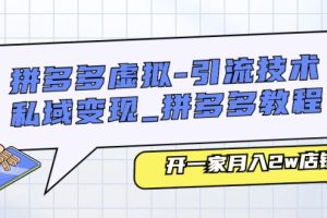 拼多多虚拟-引流技术与私域变现_拼多多教程:开一家月入2w店铺