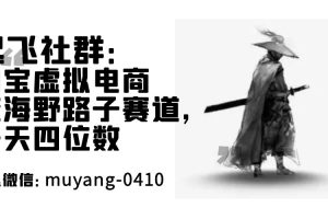 万贯社群：TB虚拟电商蓝海野路子赛道，一天四位数