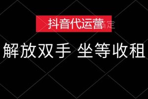 抖音代运营，解放双手，坐等收租