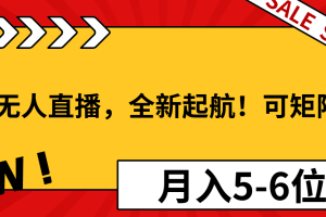 淘宝无人直播,全新起航!可矩阵操作,月入5-6位数!