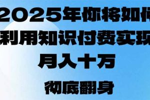2025年,你将如何利用知识付费实现月入十万,甚至年入百万?