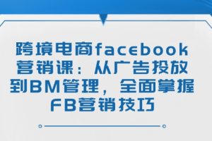 跨境电商facebook营销课:从广告投放到BM管理,全面掌握FB营销技巧