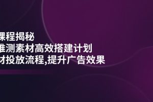千川课程揭秘：随心推测素材高效搭建计划,新素材投放流程,提升广告效果