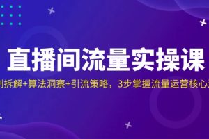 直播间流量实操课：机制拆解+算法洞察+引流策略，3步掌握流量运营核心逻辑