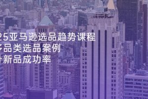 2025亚马逊选品趋势课程，含多品类选品案例，提升新品成功率