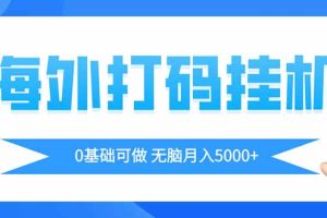 海外打码平挂机项目，全自动撸美金，无脑月入5000+