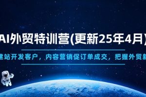 AI外贸特训营(更新25年4月)，快速建站开发客户，内容营销促订单成交，…