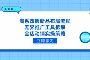 淘系改版新品布局流程，无界推广工具拆解，全店动销实操策略