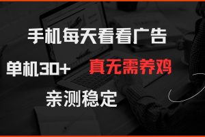 手机每天看看广告 单机30+ 真无需养鸡 亲测稳定