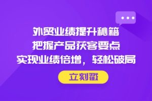 外贸业绩提升秘籍,把握产品获客要点,实现业绩倍增,轻松破局