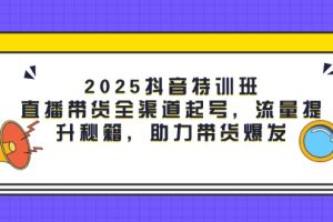 2025抖音特训班:直播带货全渠道起号,流量提升秘籍,助力带货爆发