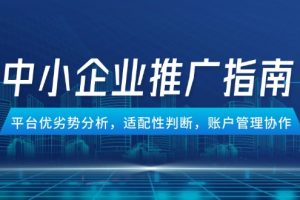 中小企业竞价推广指南,平台优劣势分析,适配性判断,账户管理协作