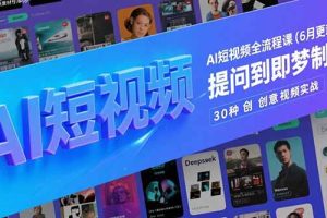 AI短视频全流程课(6月更新)，Deepseek提问到即梦制图，30种创意视频实战
