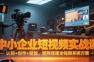 中小企业短视频实战课,认知+创作+投放,矩阵搭建全链路系统方案