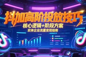 抖加高阶投放技巧,核心逻辑+阶段方案,实体企业流量变现指南
