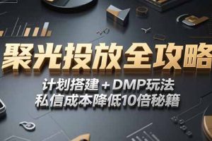 2025小红书聚光投放全攻略，计划搭建+DMP玩法，私信成本降低10倍秘籍