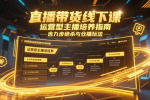 直播带货线下课,运营型主播培养指南,含九步绝杀与仓播玩法