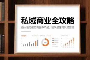 私域商业全攻略，强人设定位加高客单产品，团队搭建与风险管控