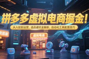 拼多多虚拟电商掘金:从入驻到运营,选品避坑全解析,自动化工具配置技巧