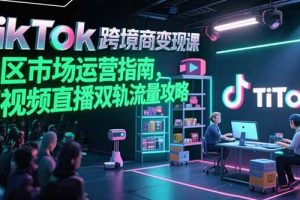TikTok跨境电商变现课，美区市场运营指南，短视频直播双轨流量攻略