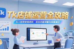 Tk店铺运营全攻略，从入驻到变现闭环，后台功能详解与实操演示