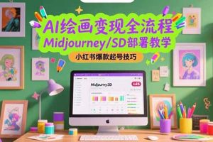 AI绘画变现全流程，Midjourney/SD部署教学，小红书爆款起号技巧
