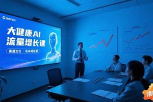 大健康AI流量增长课8.0,赛道定位方法论,AI数字人内容生产,私域转化运营