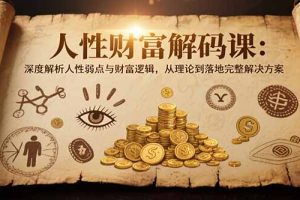 人性财富解码课6.0：深度解析人性弱点与财富逻辑，理论到落地完整解决方案