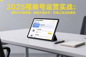 2025视频号运营实战：零粉丝开播策略，橱窗开通条件，剪辑工具深度解析