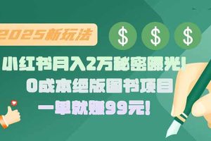 小红书月入2万秘密曝光！绝版图书项目，一单就赚99元！