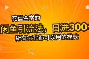 花重金学的闲鱼引流法,日引流300+创业粉,看完这节课瞬间不想上班了