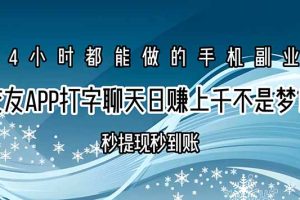 交友APP打字聊天赚钱秒提现秒到账，日赚上千不是梦！