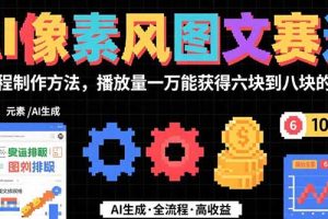 AI像素风图文赛道:全流程制作方法,播放量一万能获得6块到8块的收入
