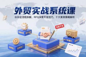 外贸实战系统课:B2B全流程拆解,RFQ深度开发技巧,十大案例策略解析