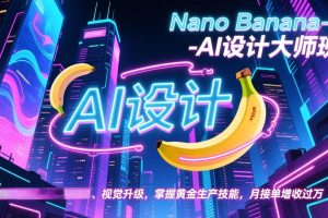Nano Banana-AI设计大师班,修图合成、广告创作、视觉升级,掌握黄金生产技能,月接单增收过万