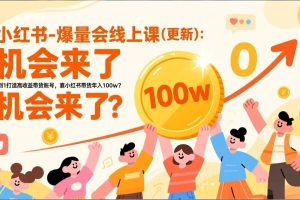 2026小红书爆量会线上课(更新) :0到1打造高收益带货账号,靠小红书带货年入100w?机会来了!