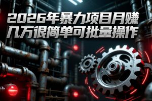 2026年暴力项目月赚几万很简单可批量操作,成本低,利润大