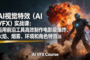 AI视觉特效（AI VFX）实战课：运用前沿工具高效制作电影级爆炸、火焰、烟雾、环境和角色特效